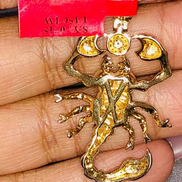 Real diamond custom made scorpion pendant charm not CZ not fake huge sale gift - Picture 4 of 9